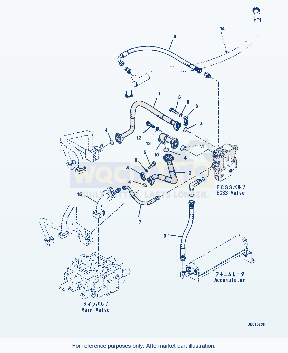 Komatsu WA320PZ-6 Hydraulic Piping (With E.C.S.S.) (Piping) parts diagram