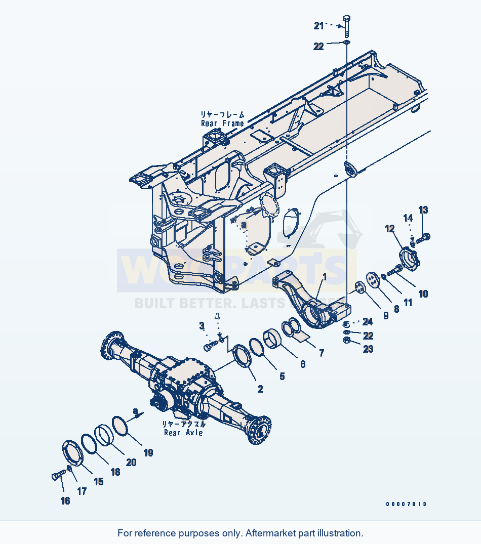 Komatsu WA320PZ-6 Rear Axle Support Serial 70092 - 70187 parts diagram