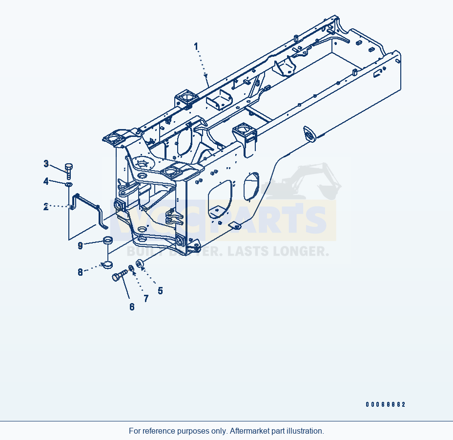 Komatsu WA320PZ-6 Rear Frame Serial 70092 - 70187 parts diagram