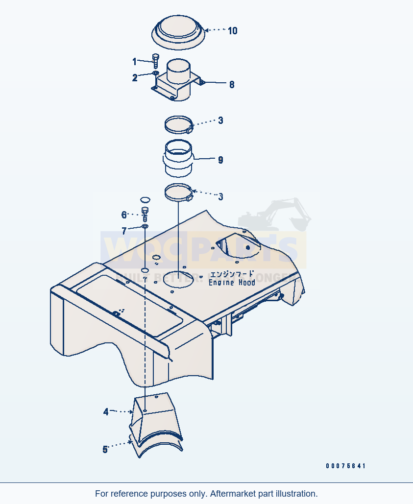 Komatsu WA320PZ-6 Engine Hood (Air Cleaner) parts diagram