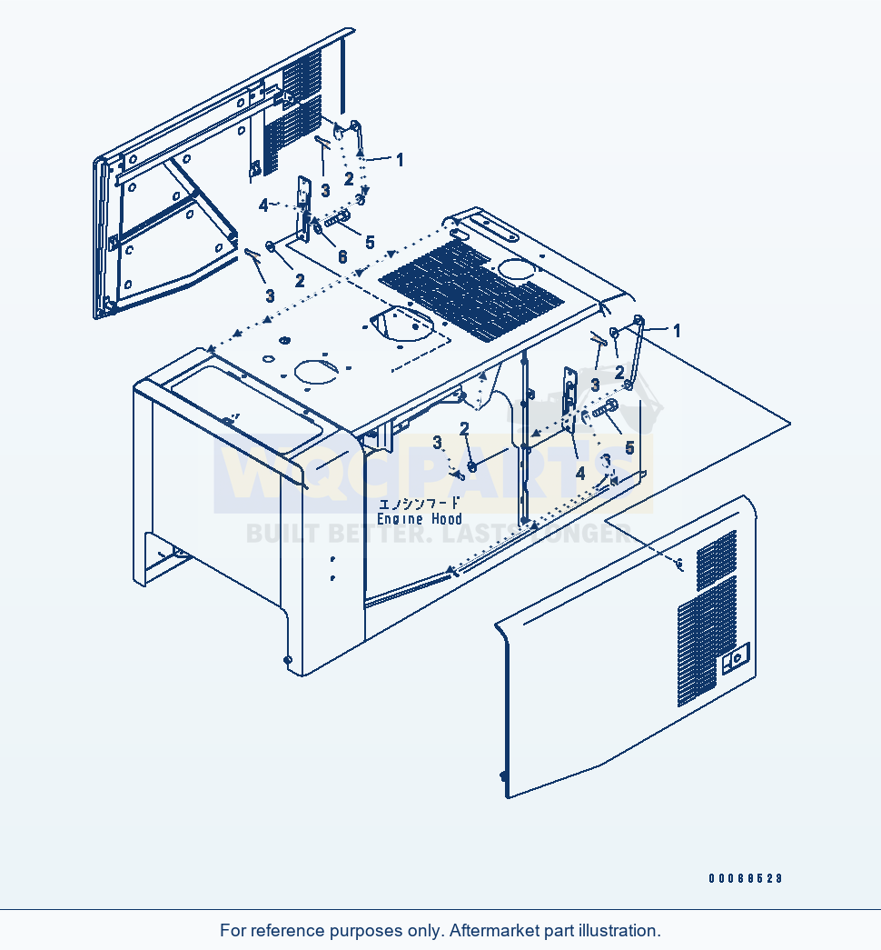 Komatsu WA320PZ-6 Engine Hood (Door Lock) Serial 70092 - 70187 parts diagram