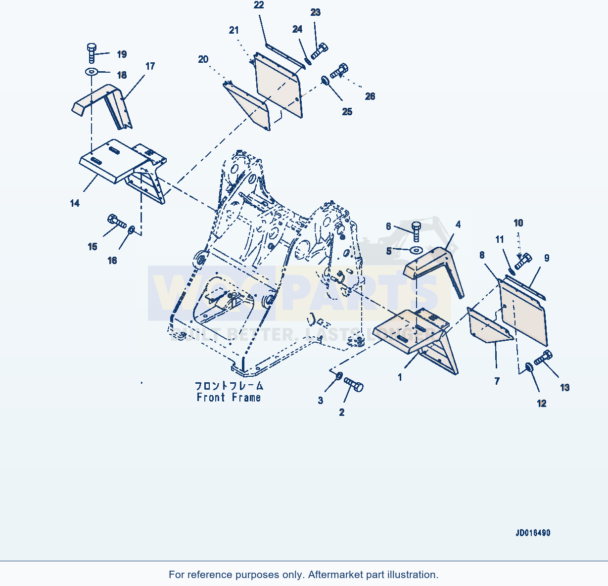 Komatsu WA320PZ-6 Front Fender Serial 70092 - 70187 parts diagram