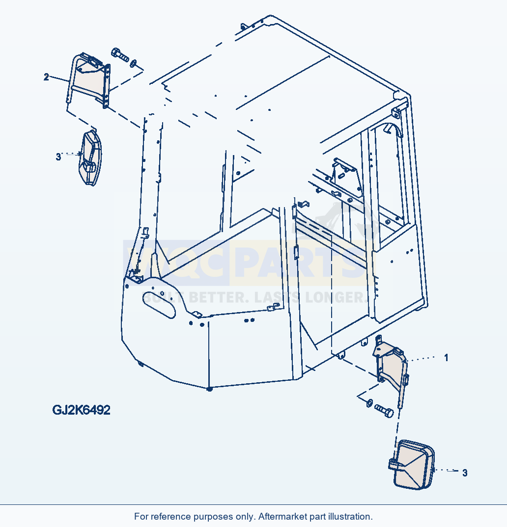 Komatsu WA320PZ-6 Mirror Serial 70092 - 70187 parts diagram