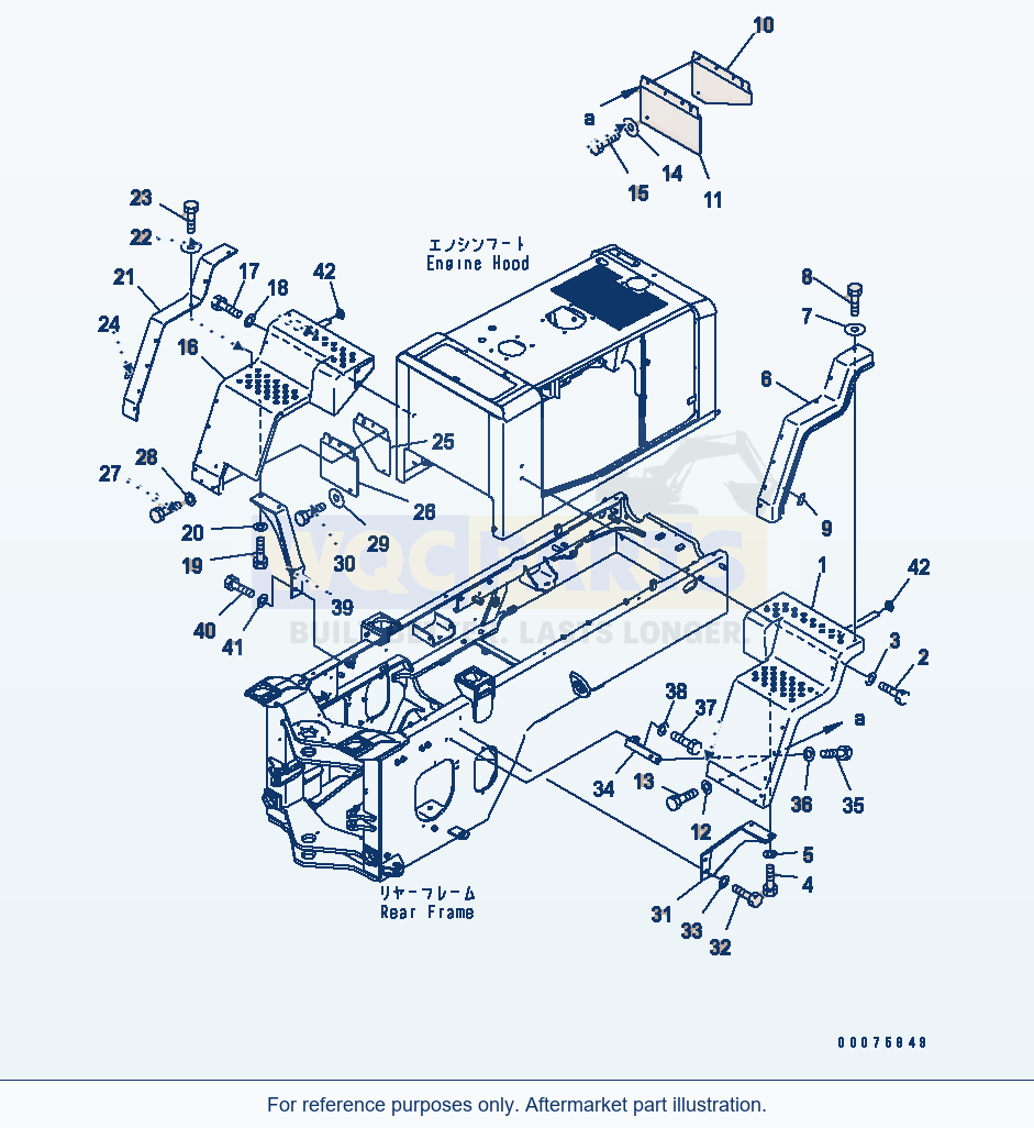 Komatsu WA320PZ-6 Rear Fender (Fender Cover) parts diagram