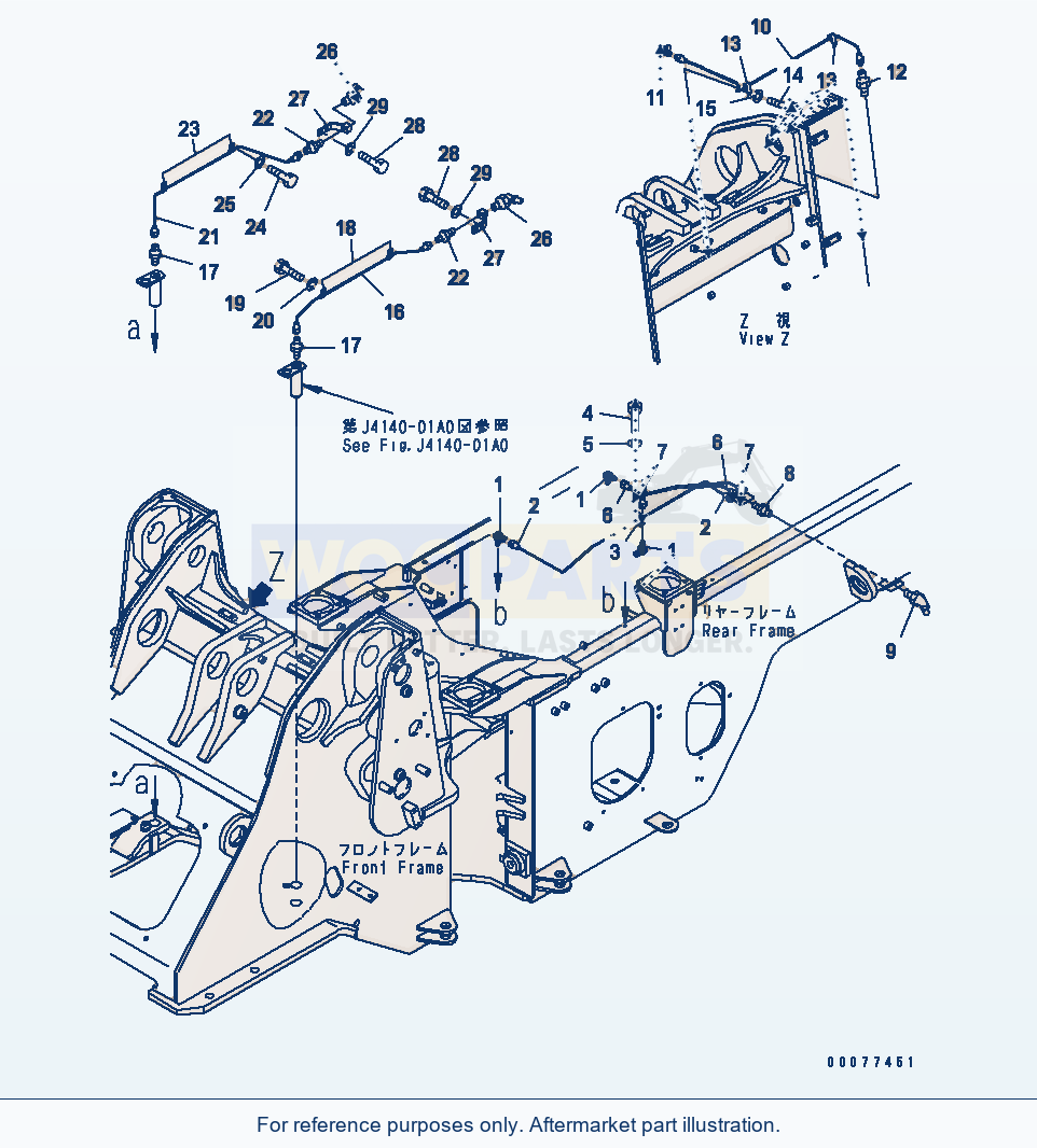 Komatsu WA320PZ-6 Remote Grease(#70001-) Serial 70001-70451 parts diagram