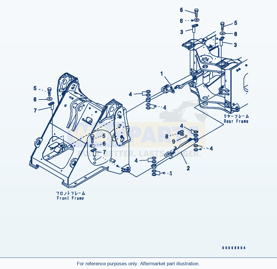 Komatsu WA320PZ-6 Steering Cylinder(#70001-) Serial 70001-70451 parts diagram