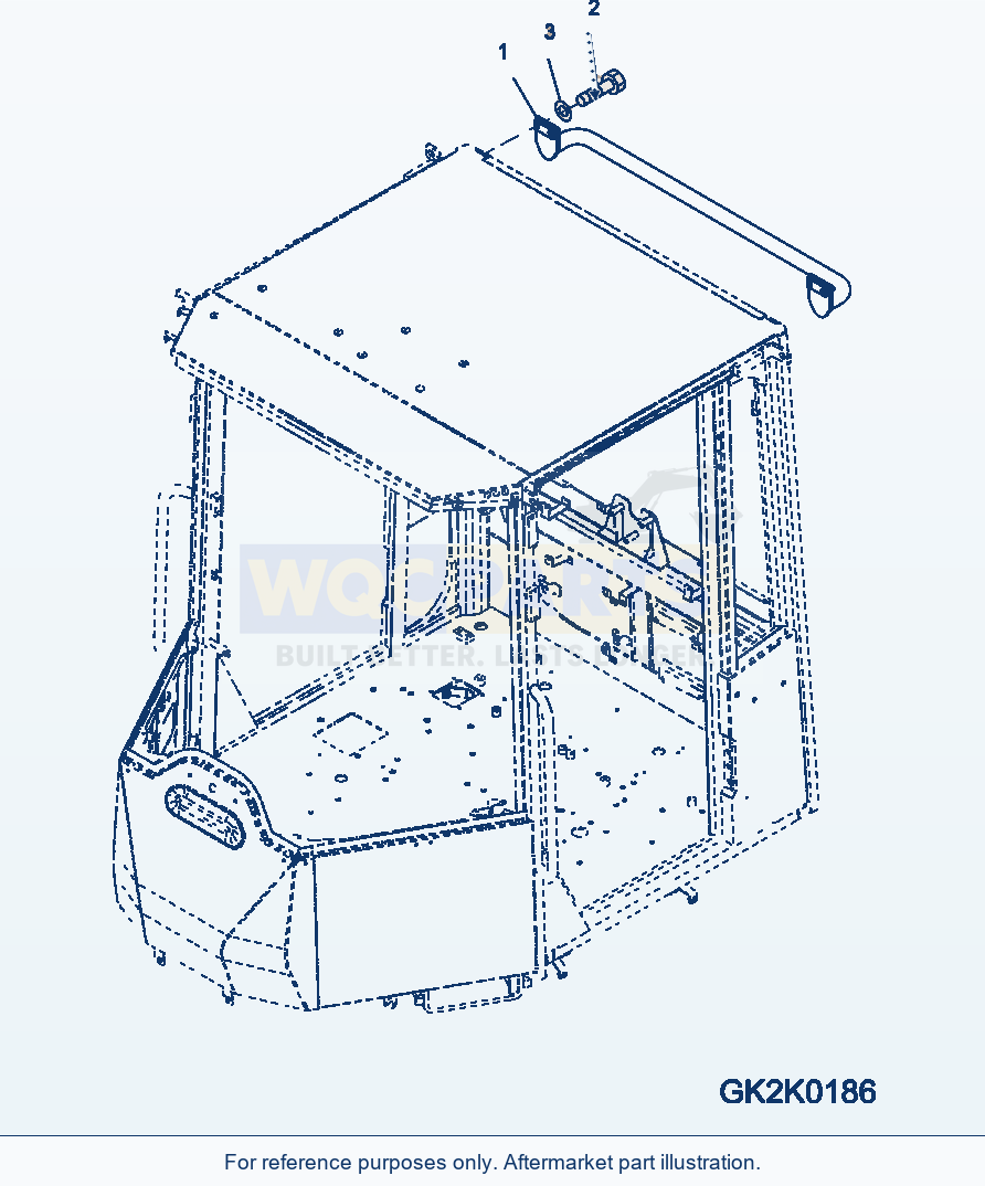 Komatsu WA320PZ-6 Roof Rail (Rear) Serial H00051 - UP parts diagram