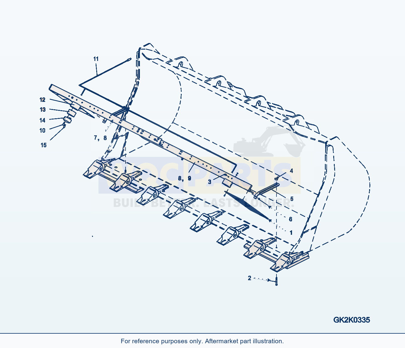 Komatsu WA320PZ-6 Tooth Cover Serial H00051 - UP parts diagram