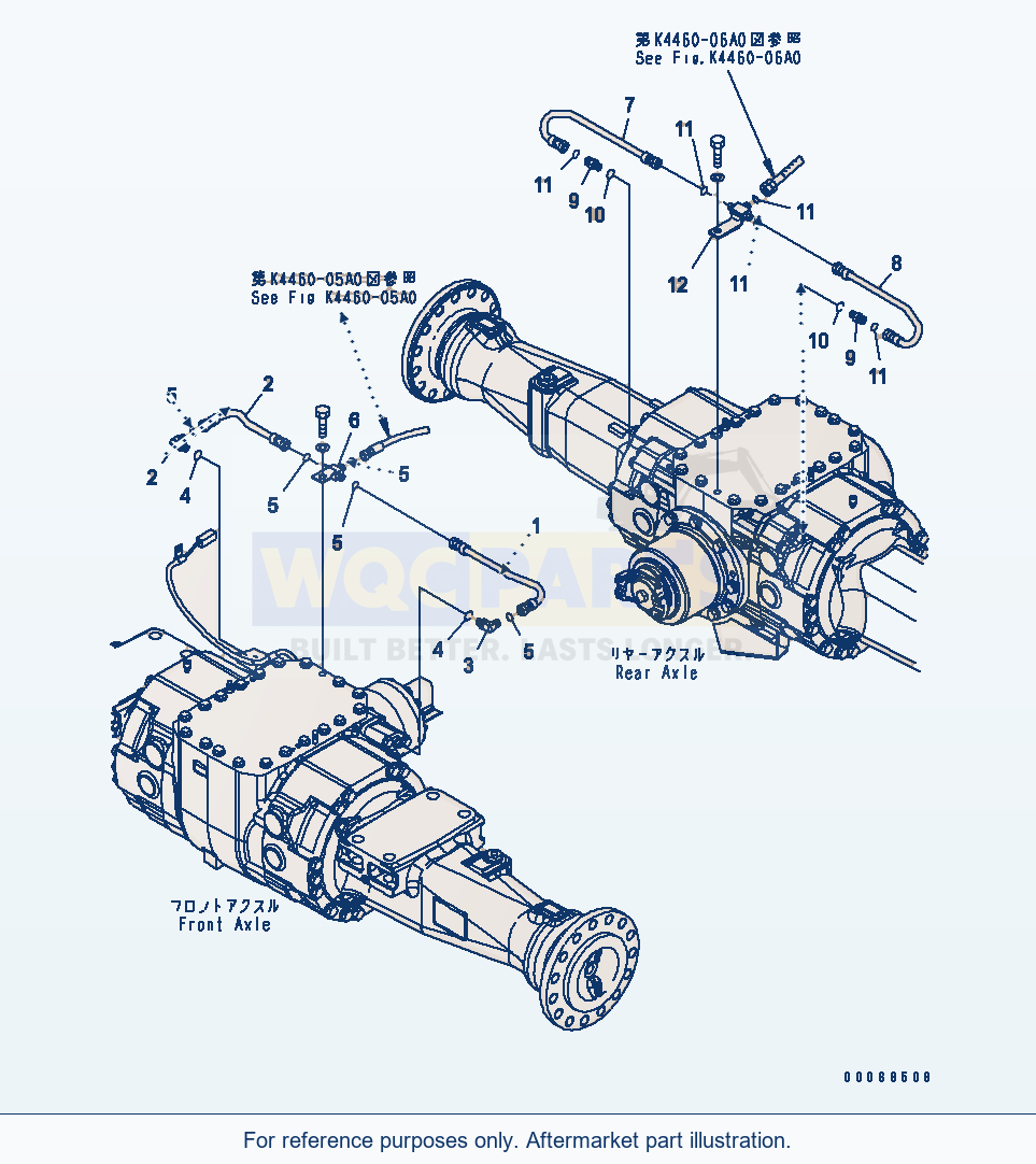 Komatsu WA320PZ-6 Brake Piping(#70001-) Serial 70001-70451 parts diagram