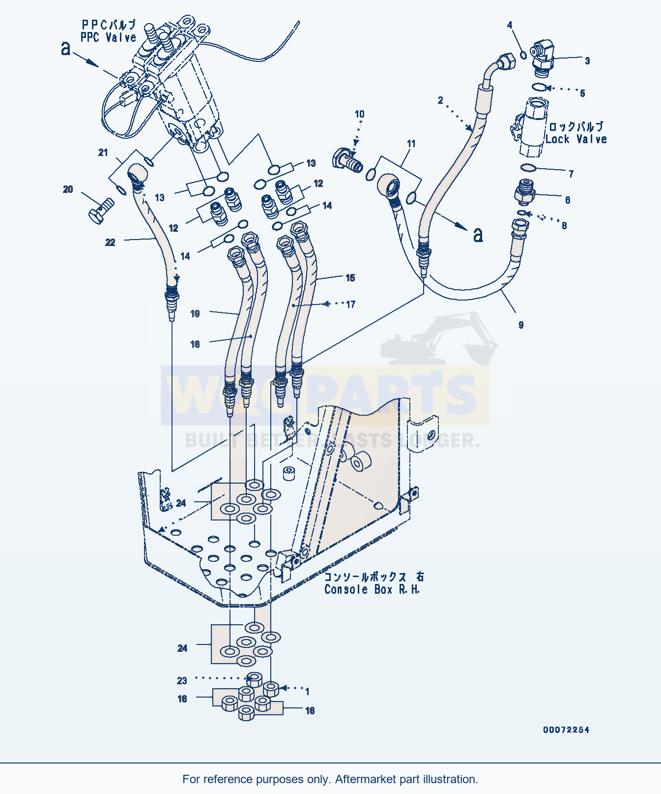 Komatsu WA320PZ-6 Console, 2-Lever — Console, Hose (#70452-) parts diagram