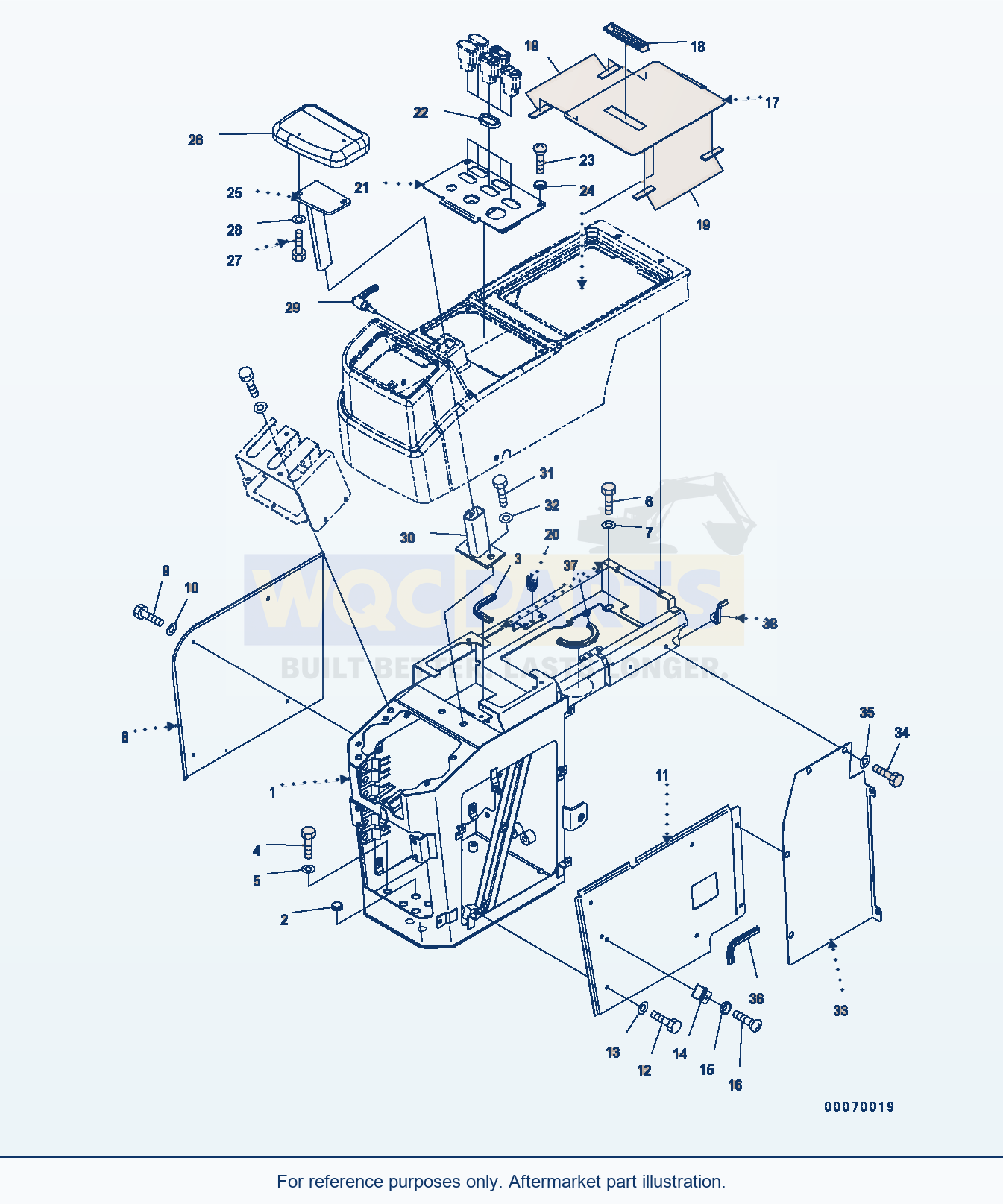 Komatsu WA320PZ-6 Console, With 3-Lever, Console Box (#70452-) parts diagram