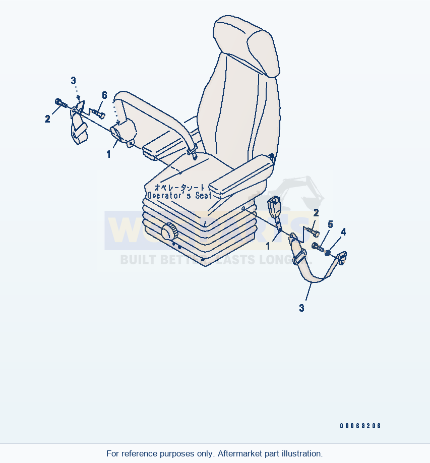 Komatsu WA320PZ-6 Seat Belt (50 mm)(#70001-) Serial 70001-70451 parts diagram