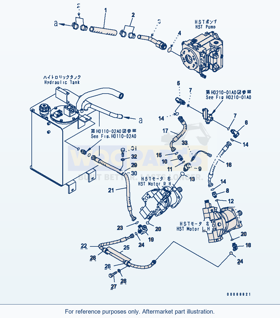 Komatsu WA320PZ-6 Hst Oil Line (Charge Line)(#70001-) parts diagram