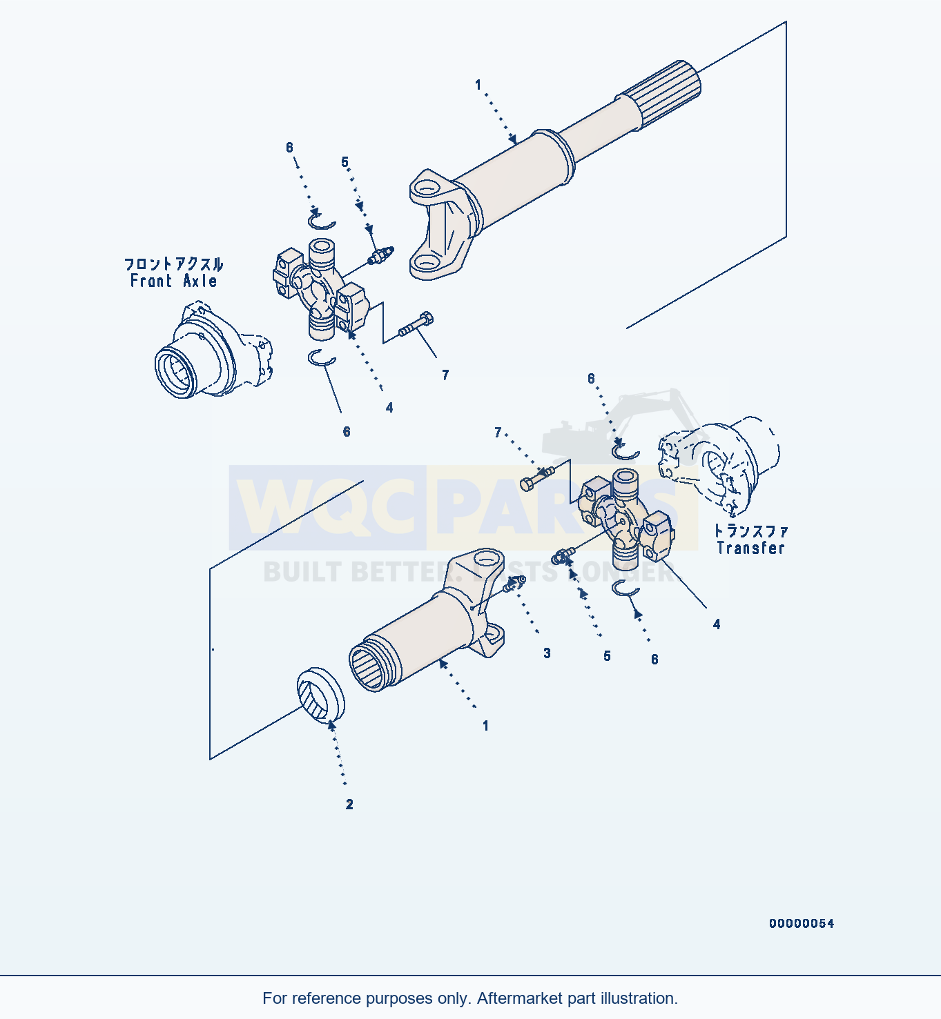 Komatsu WA320PZ-6 Drive Shaft, Front (#70452-) Serial 70452-UP parts diagram