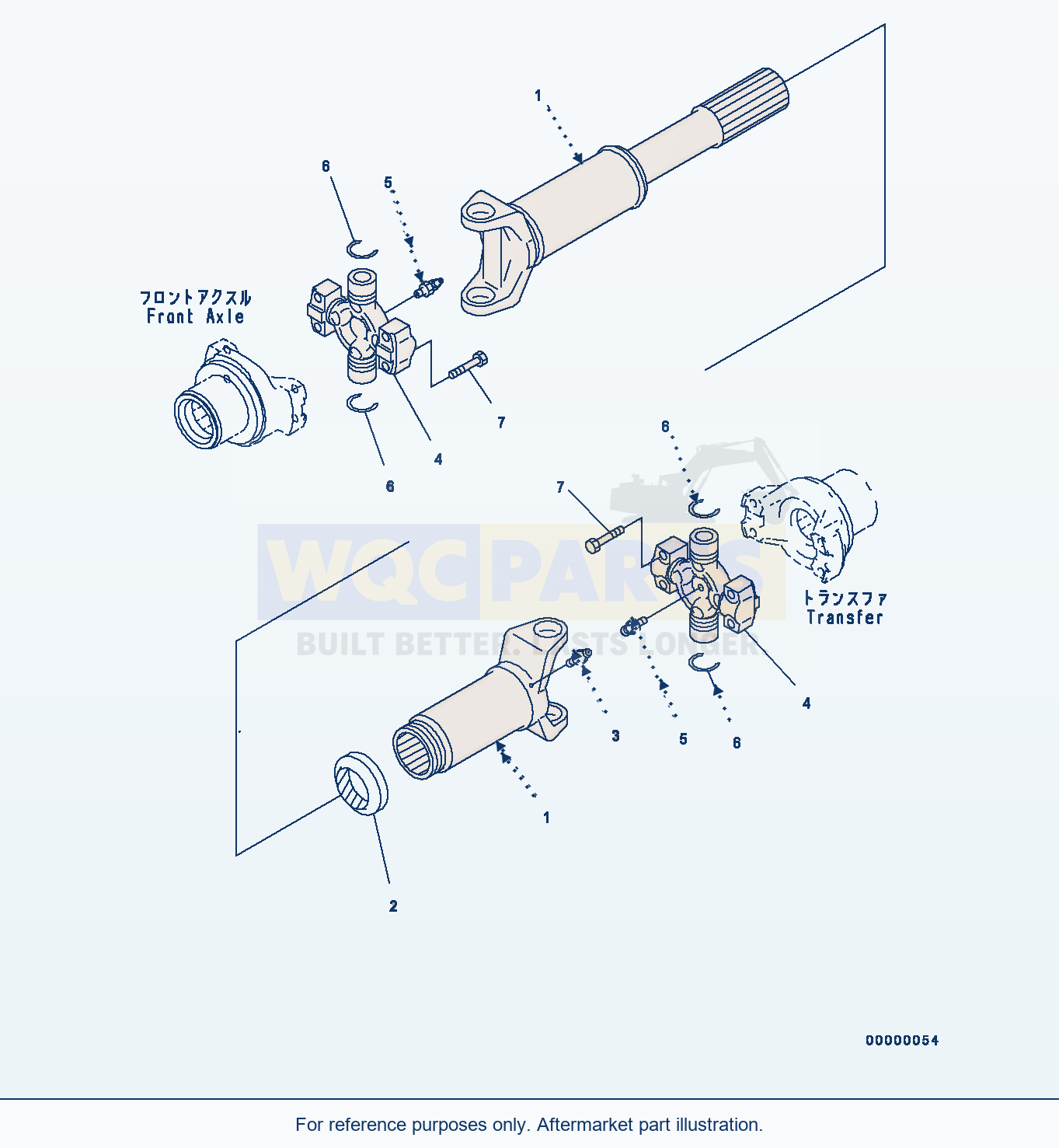 Komatsu WA320PZ-6 Drive Shaft (Front) Serial H00051 - UP parts diagram