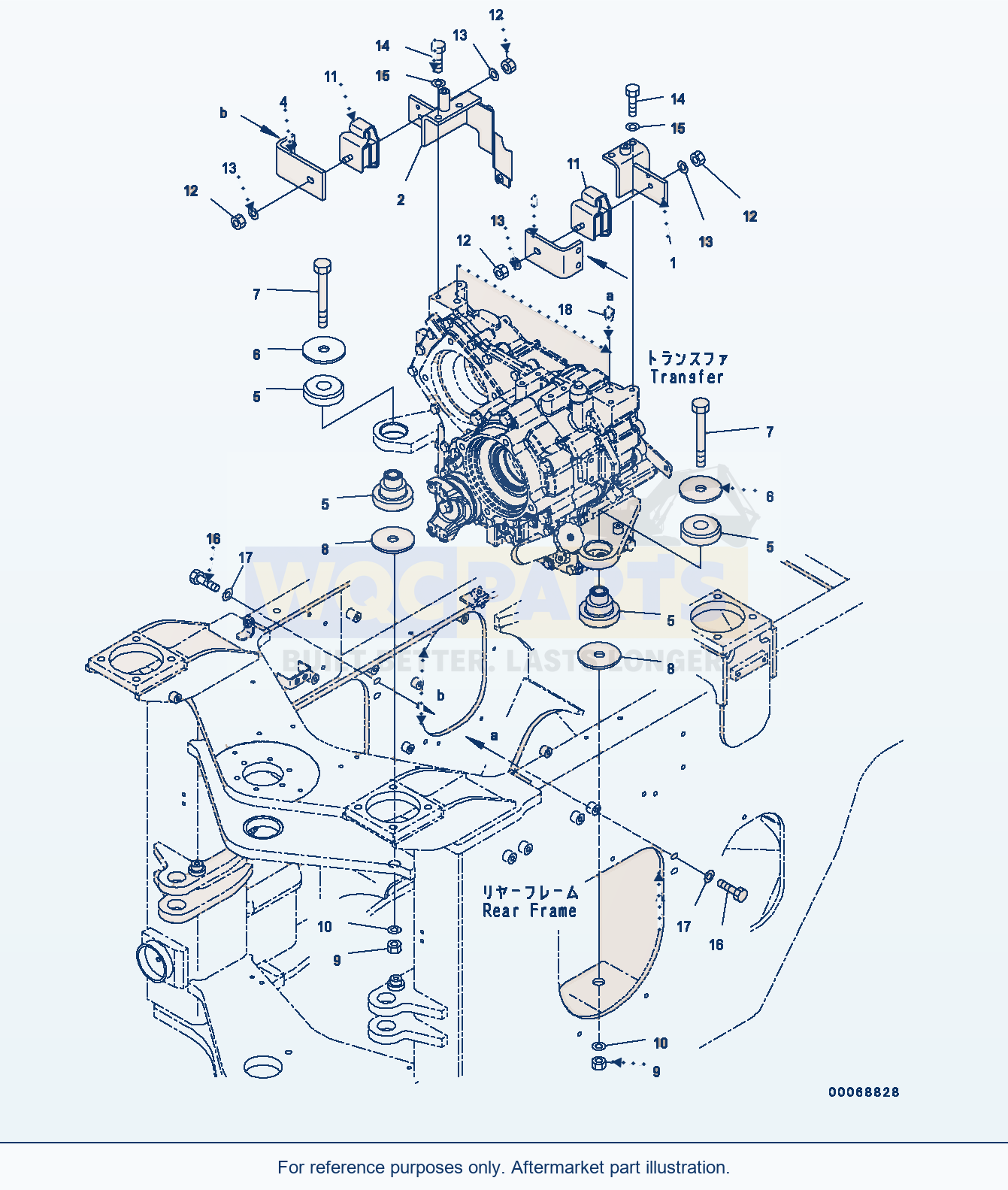 Komatsu WA320PZ-6 Transfer Case Mounting Serial H00051 - UP parts diagram