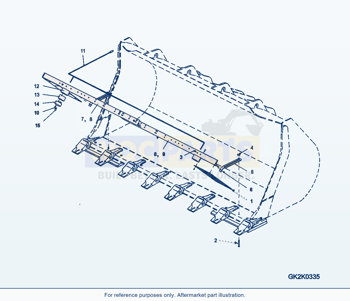 Komatsu WA320PZ-6 Tooth Cover Serial 70092 - 70187 parts diagram