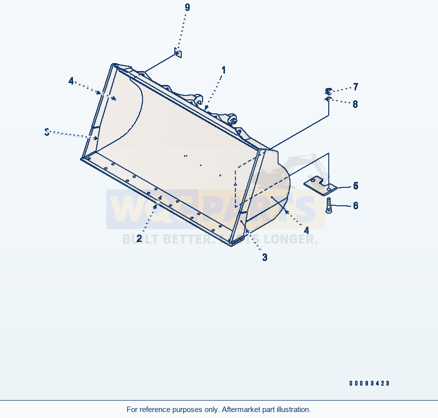 Komatsu WA320PZ-6 Bucket 2.5m³ (With B.O.C. 2.7m³)(#70001-) parts diagram