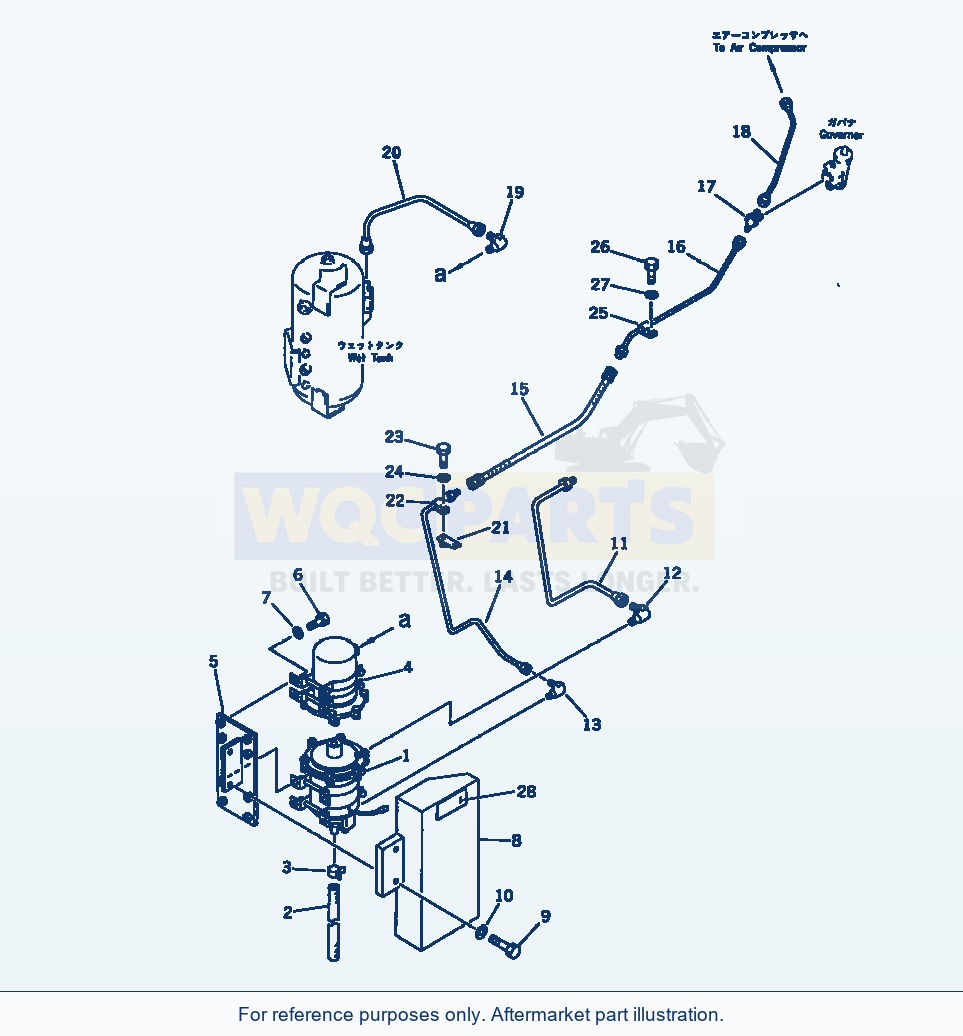 Komatsu WA380-1 Air Dryer Piping(#10001-19999) parts diagram
