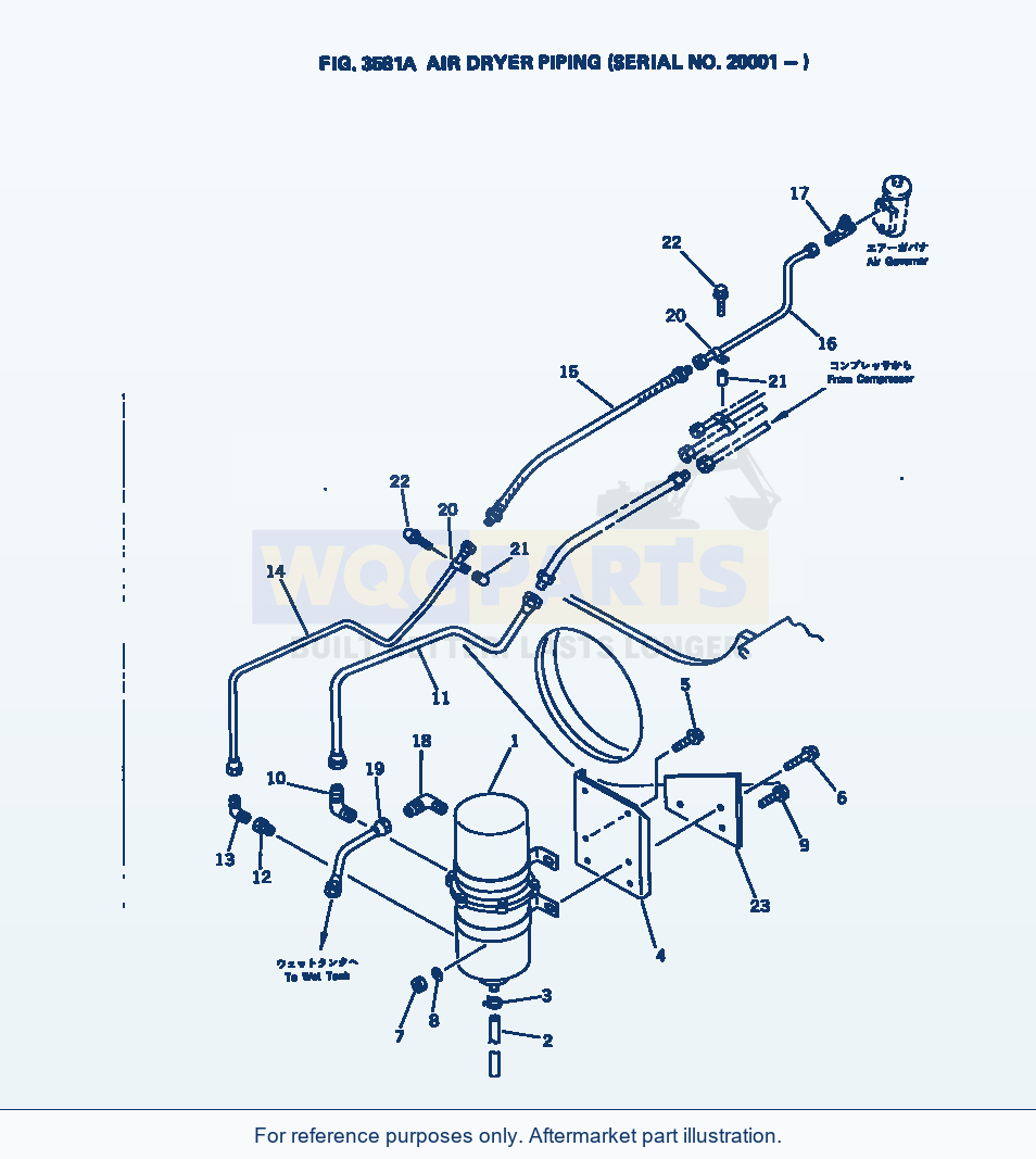 Komatsu WA380-1 Air Dryer Piping(#20001-) parts diagram