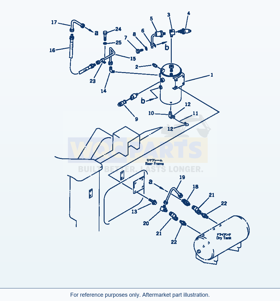 Komatsu WA380-1 Air Piping (Wet Tank To Dry Tank)(#20001-) parts diagram