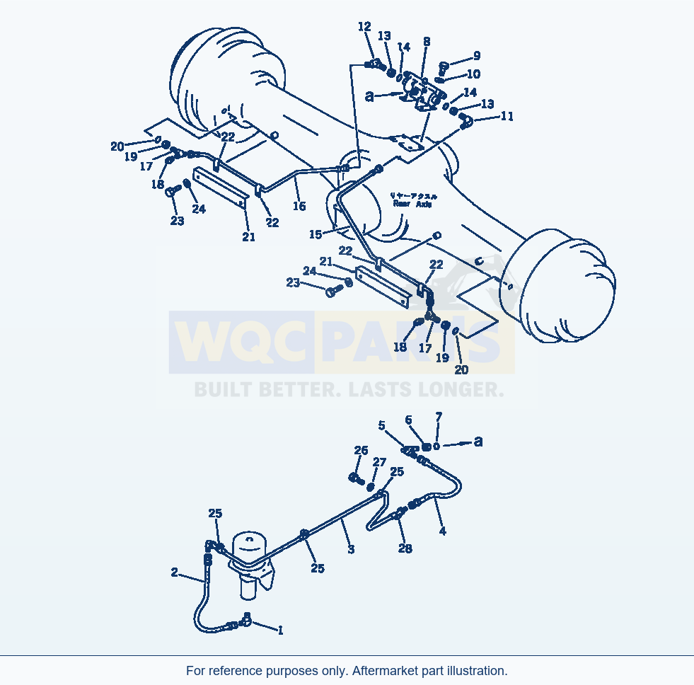 Komatsu WA380-1 Brake Oil Piping (Rear Brake)(#10001-19999) parts diagram