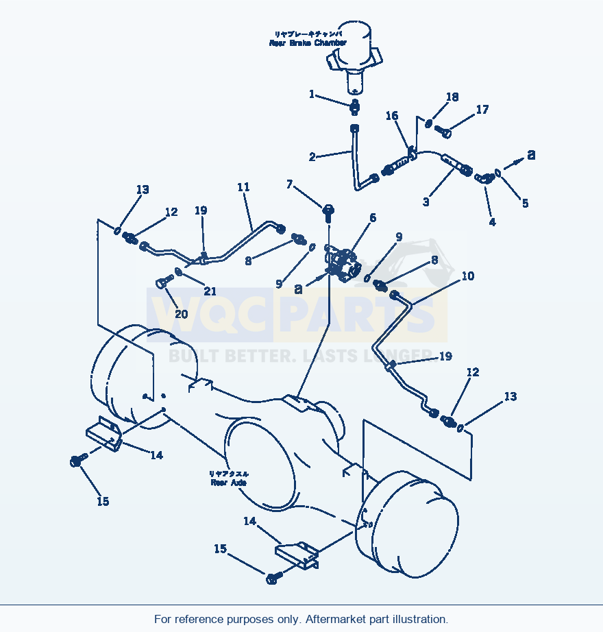 Komatsu WA380-1 Brake Oil Piping (Rear Brake)(#20001-) parts diagram