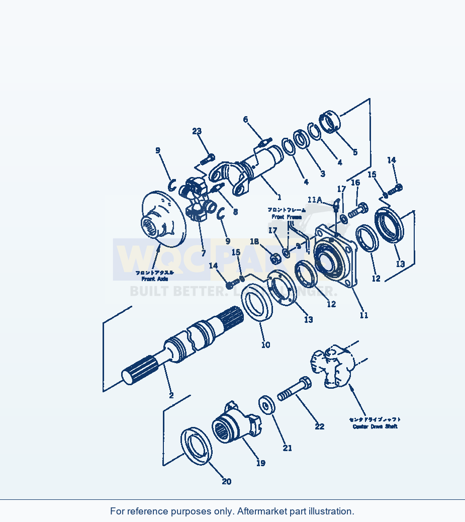 Komatsu WA380-1 Drive Shaft (Front) parts diagram