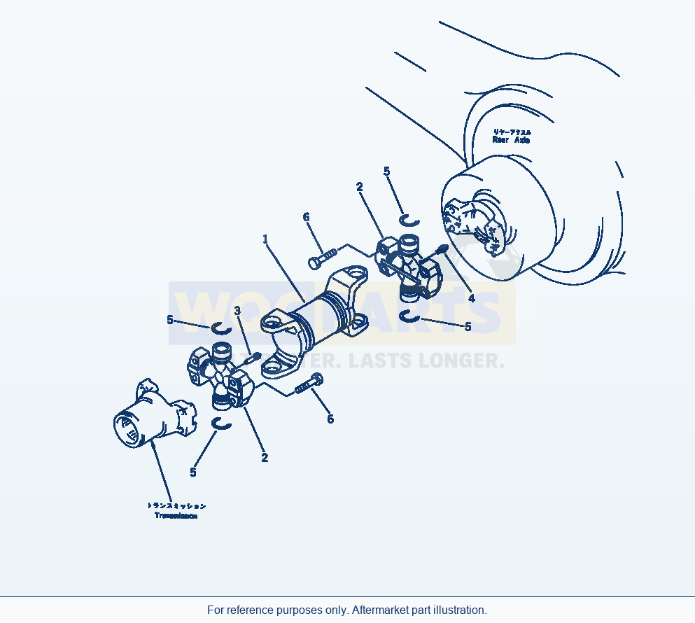 Komatsu WA380-1 Drive Shaft (Rear) parts diagram