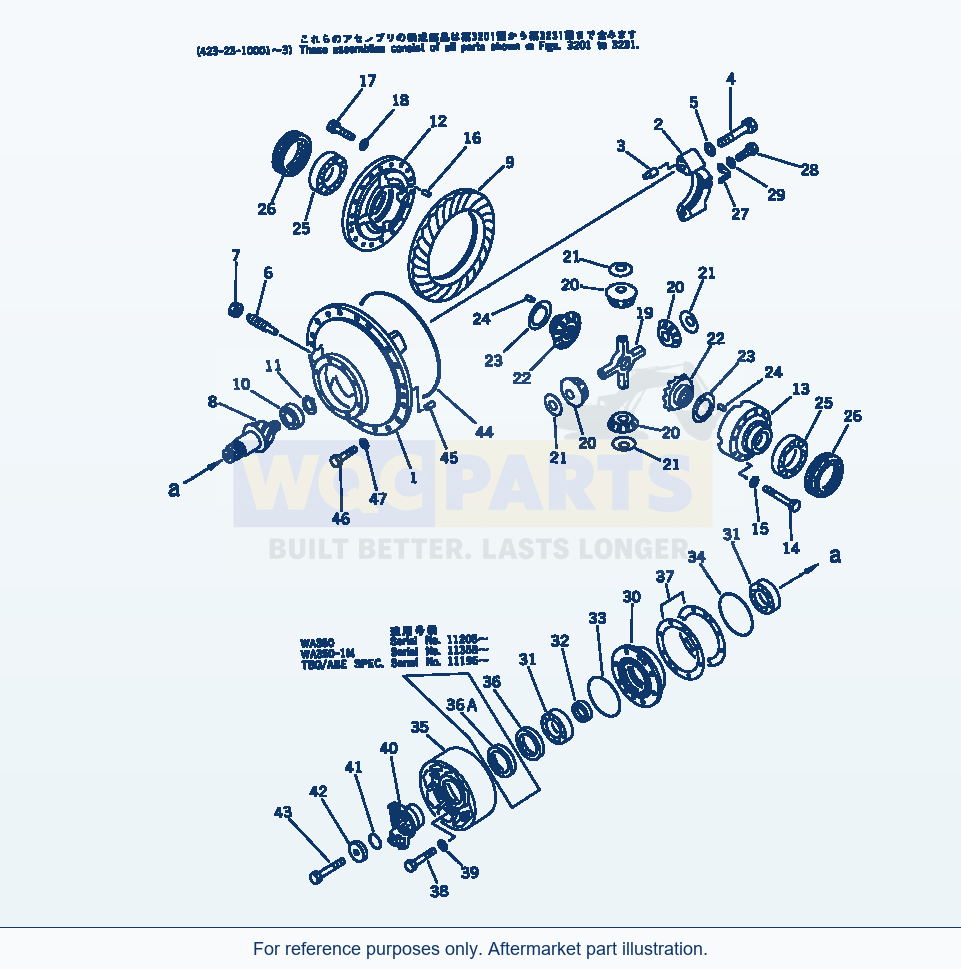 Komatsu WA380-1 Rear Differential parts diagram