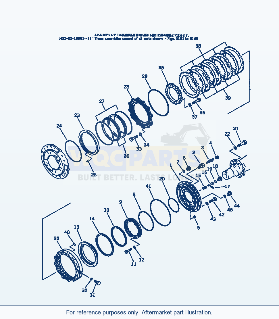 Komatsu WA380-1 Rear Wheel Brake(#10001-19999) parts diagram