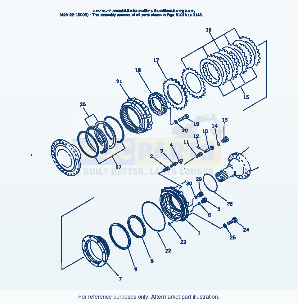 Komatsu WA380-1 Rear Wheel Brake(#20001-) parts diagram