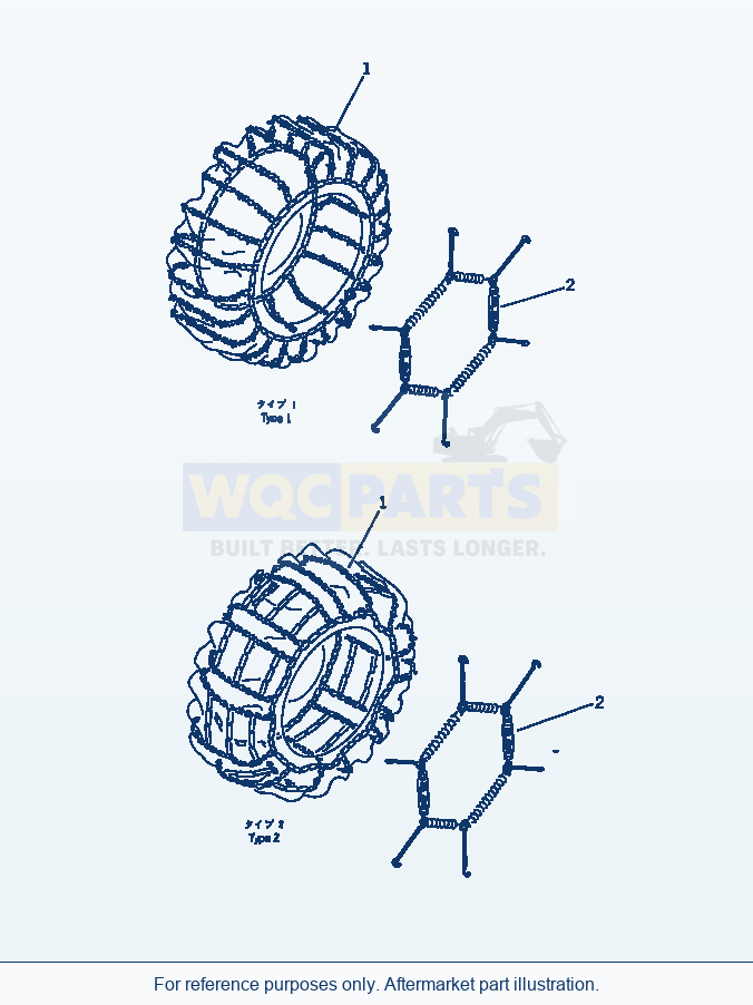 Komatsu WA380-1 Tire Chain parts diagram