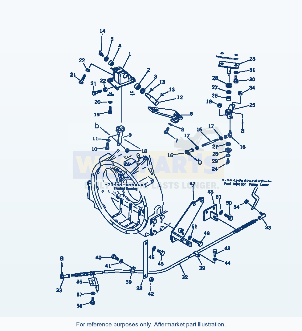 Komatsu WA380-1 Accelerator Pedal And Linkage(#10001-19999) parts diagram