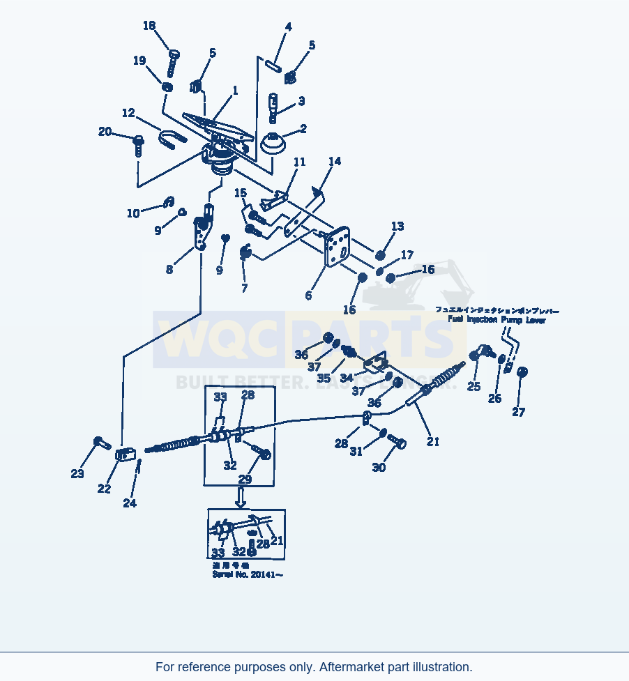 Komatsu WA380-1 Accelerator Pedal And Linkage(#20001-) parts diagram