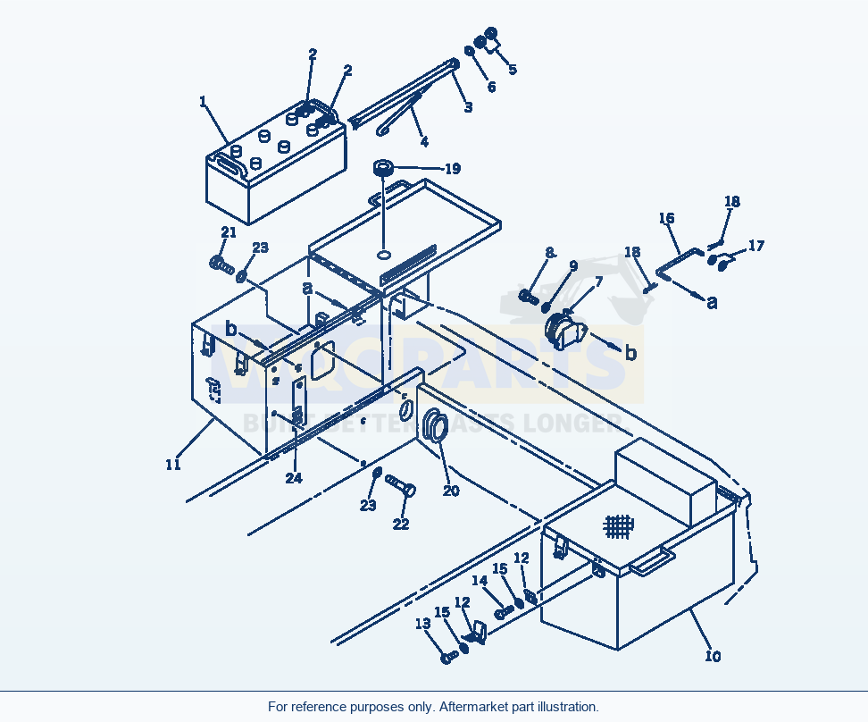 Komatsu WA380-1 Battery And Battery Box(#10001-10056) parts diagram