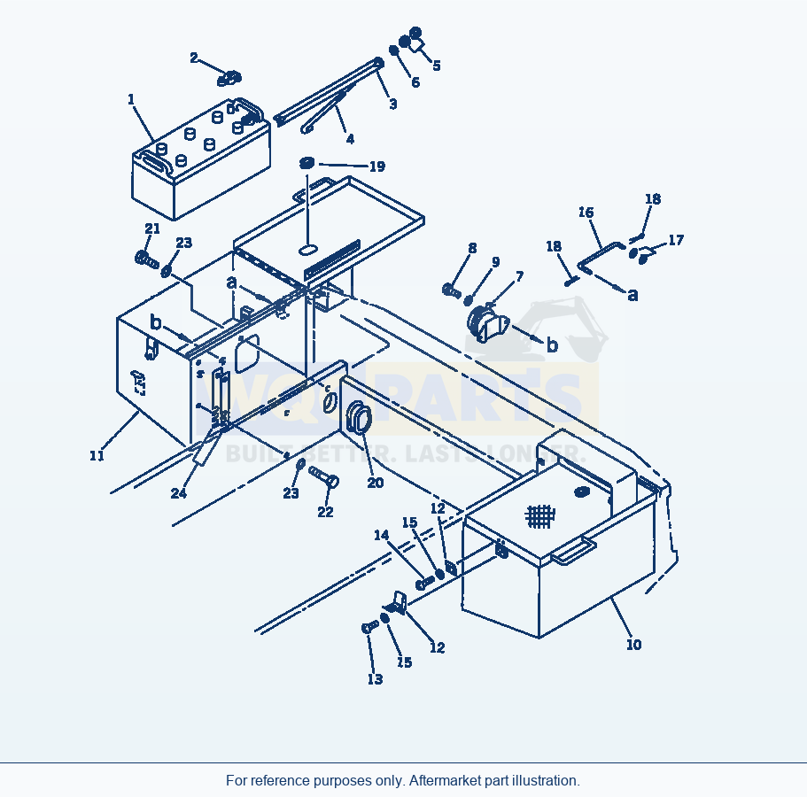 Komatsu WA380-1 Battery And Battery Box(#10057-19999) parts diagram