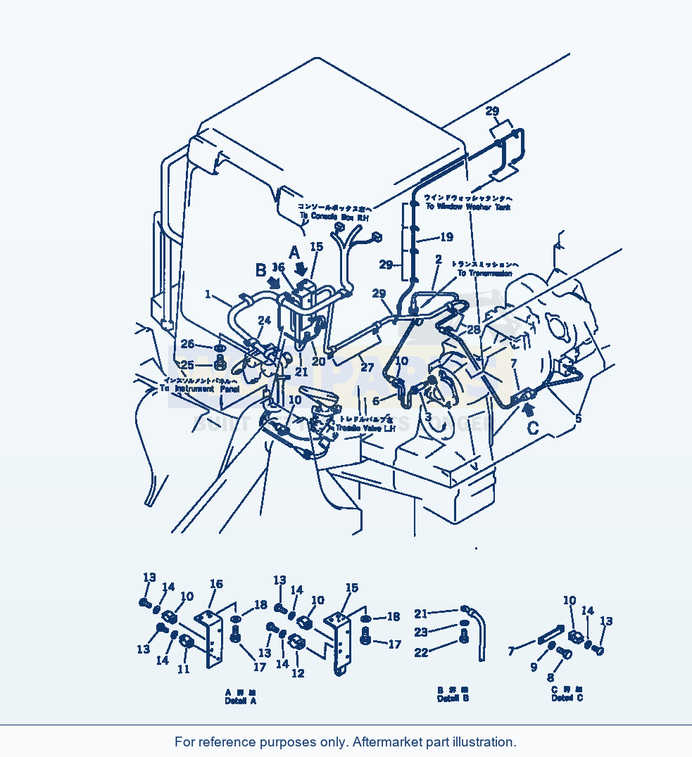 Komatsu WA380-1 Elcetrical System (Floor Line)(#10001-19999) parts diagram