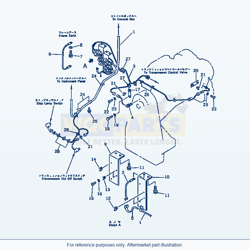 Komatsu WA380-1 Elcetrical System (Floor Line)(#20001-) parts diagram