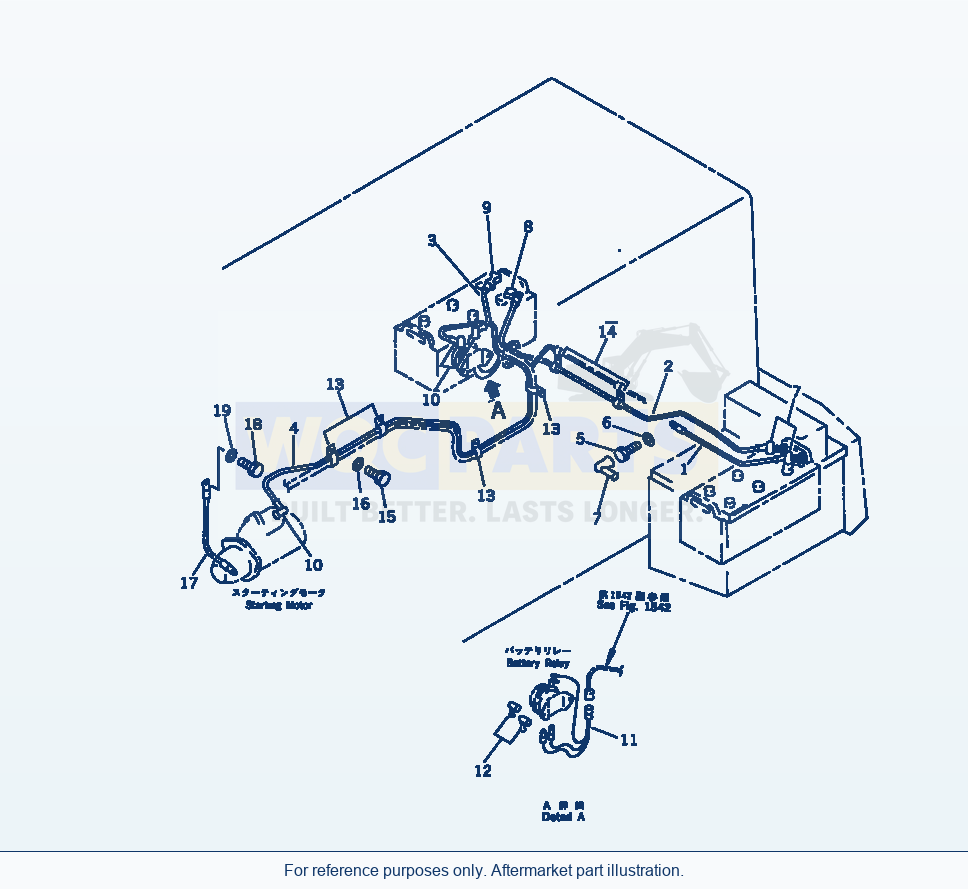 Komatsu WA380-1 Electrical System (Battery Line)(#10001-19999) parts diagram