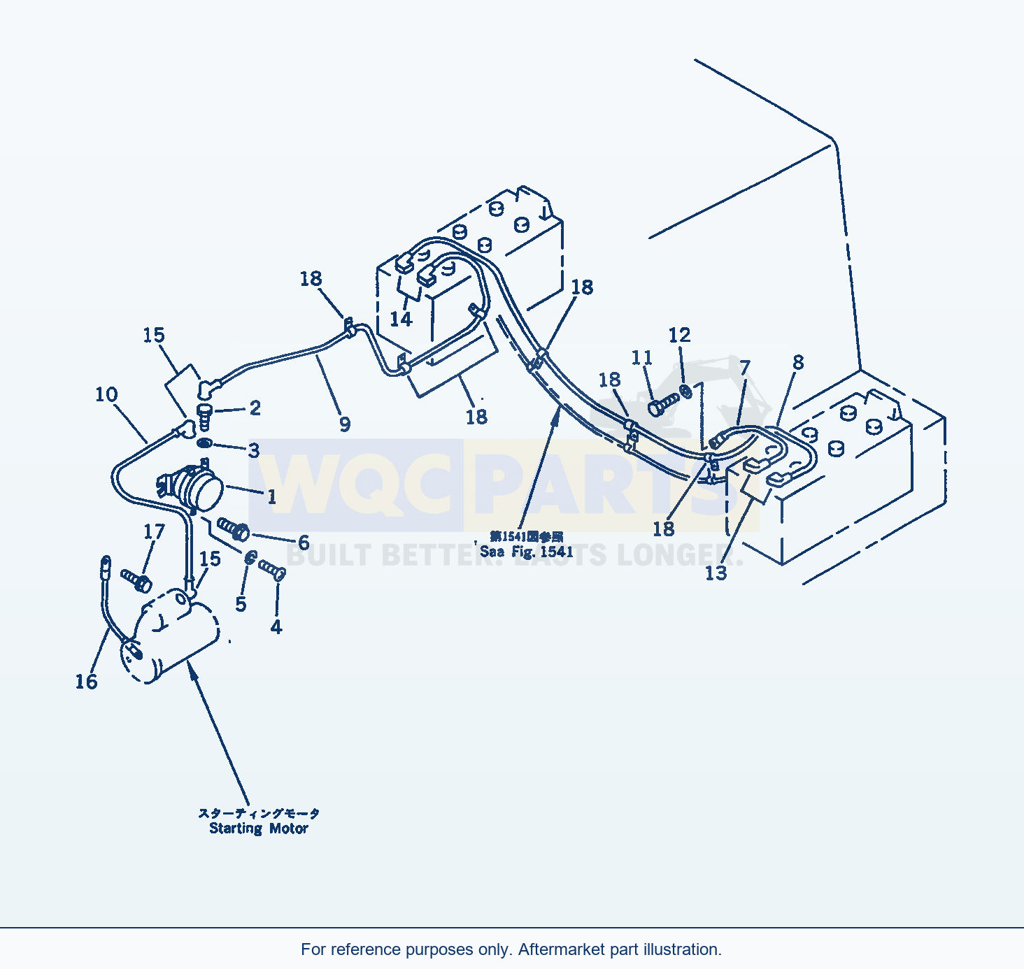 Komatsu WA380-1 Electrical System (Battery Line)(#20001-) parts diagram