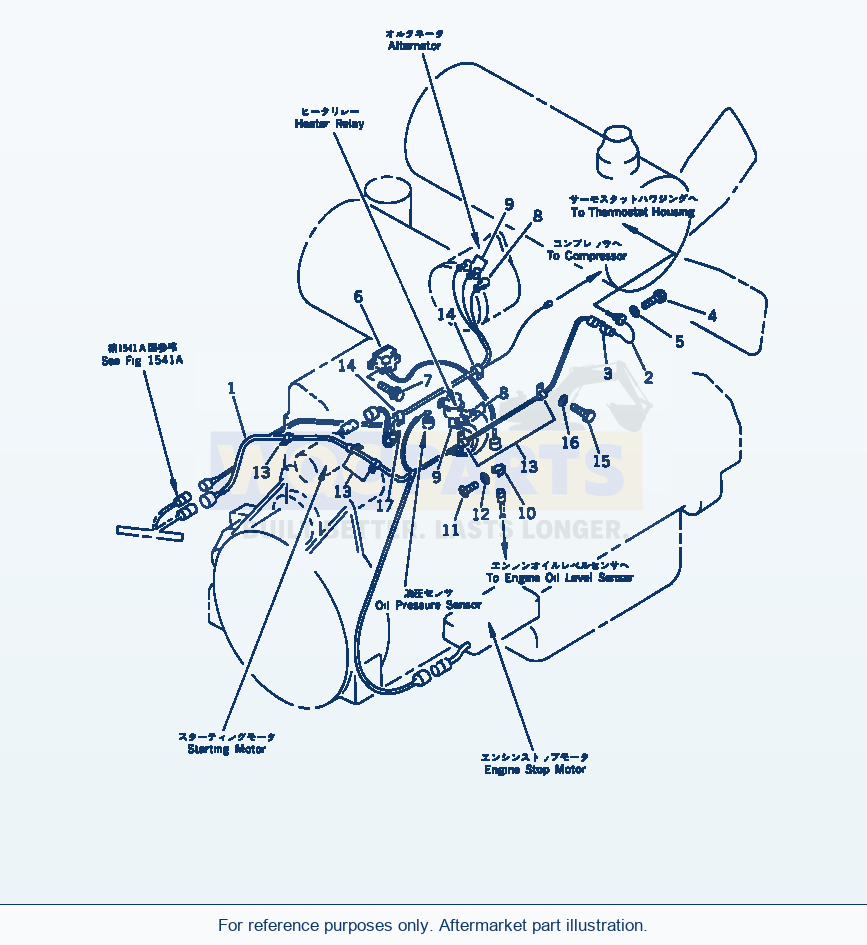 Komatsu WA380-1 Electrical System (Engine Line)(#20001-) parts diagram