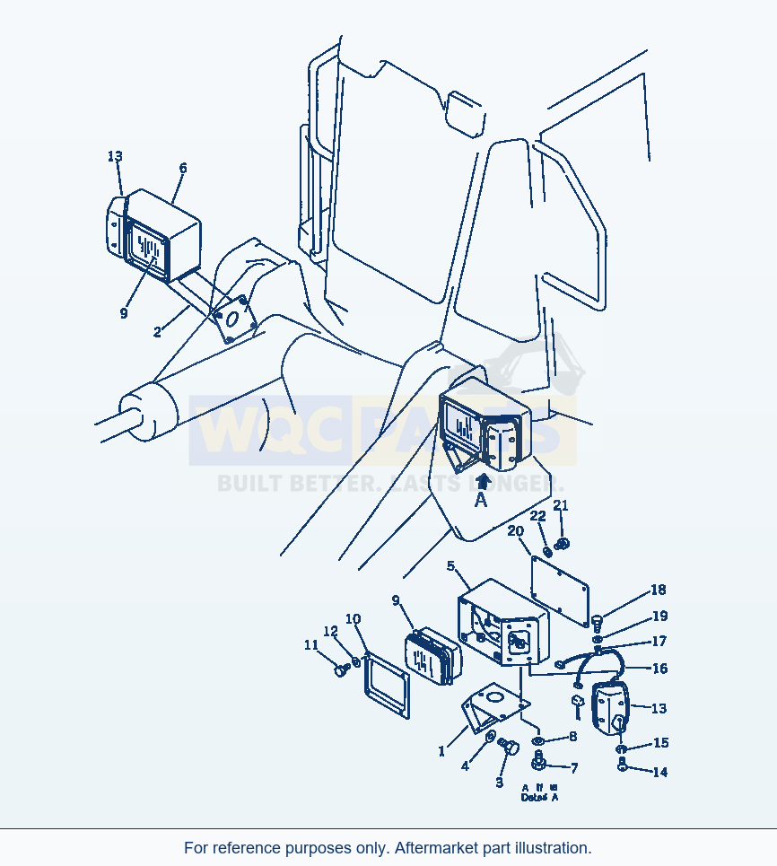 Komatsu WA380-1 Electrical System (Front Lamp)(#10001-19999) parts diagram