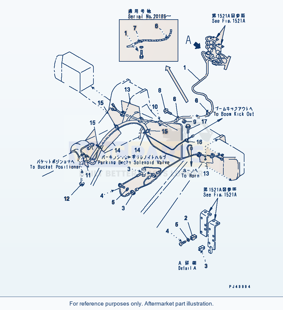 Komatsu WA380-1 Electrical System (Front Line)(#20001-) parts diagram