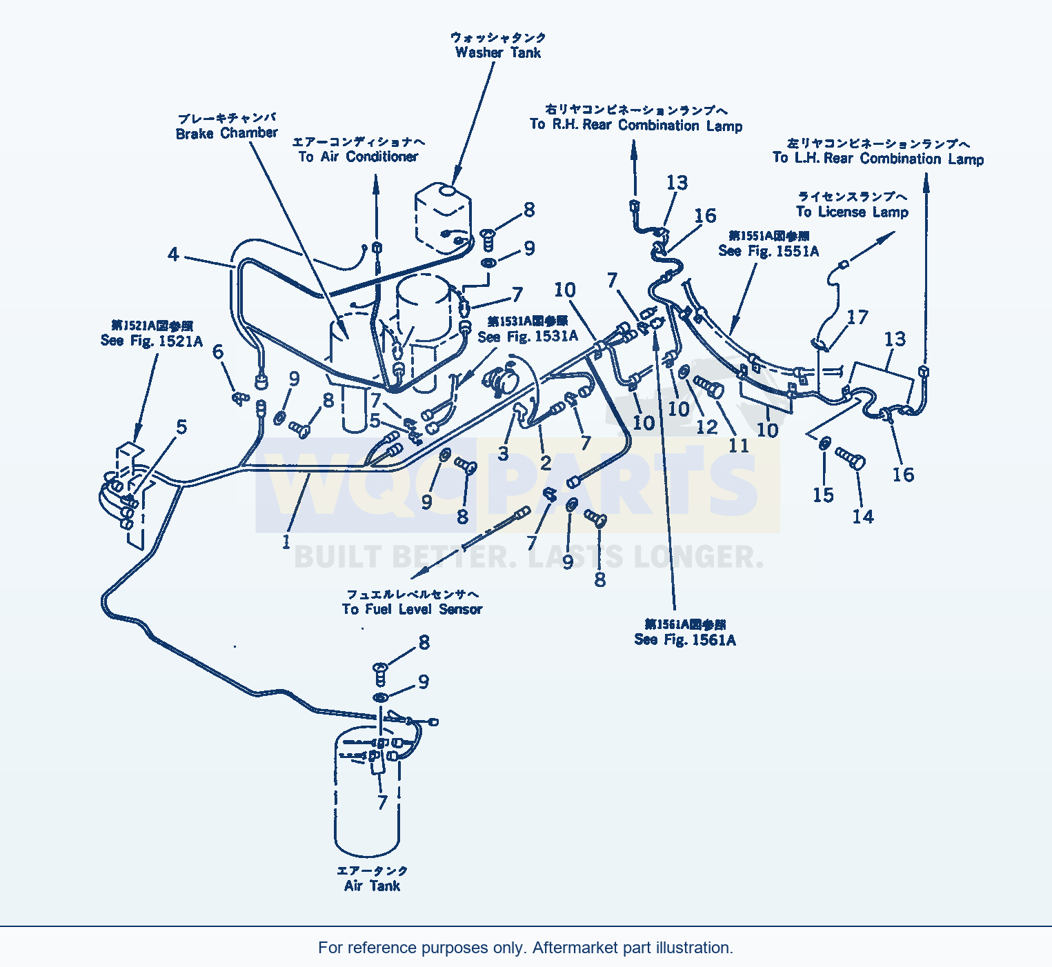 Komatsu WA380-1 Electrical System (Rear Frame Line)(#20001-) parts diagram