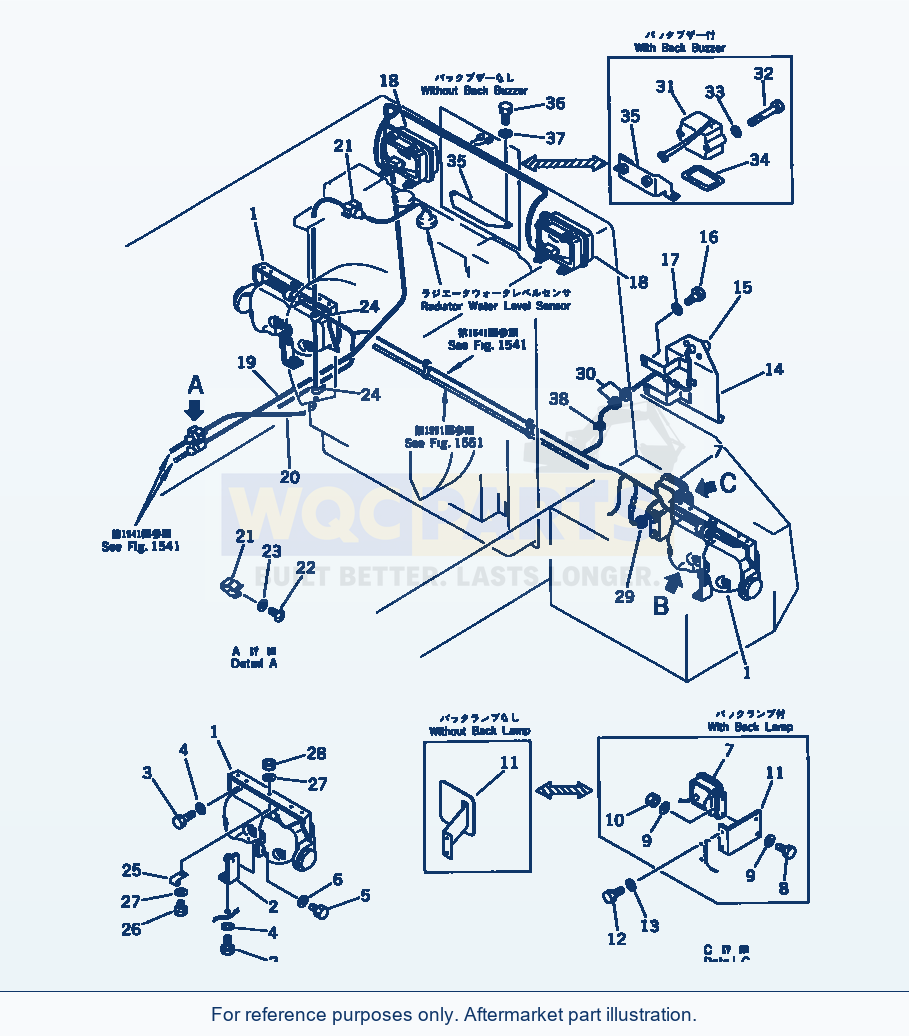 Komatsu WA380-1 Electrical System (Rear Lamp)(#10001-19999) parts diagram