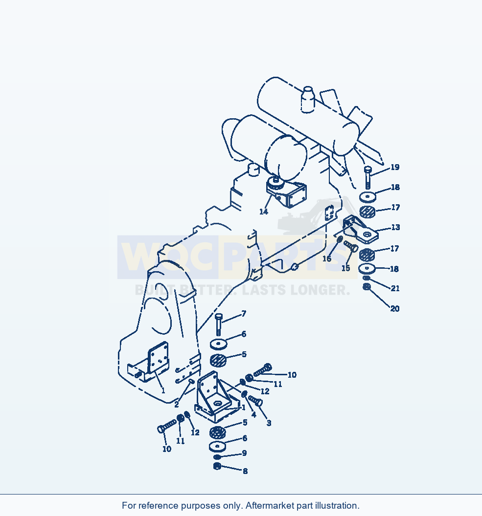 Komatsu WA380-1 Engine Mounting parts diagram