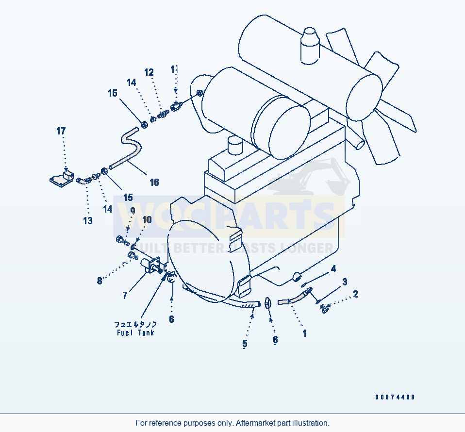Komatsu WA380-1 Engine Rerated parts diagram