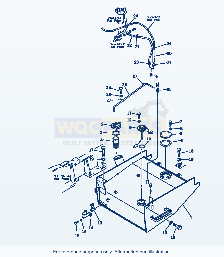 Komatsu WA380-1 Fuel Tank And Piping(#10001-19999) parts diagram