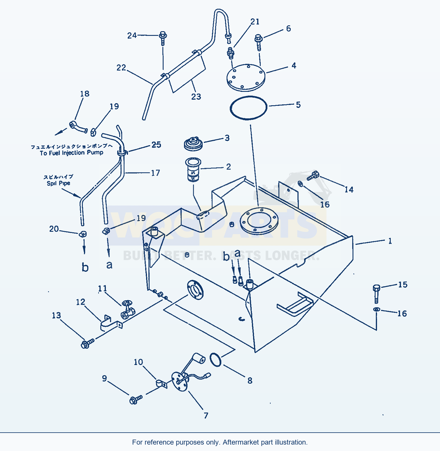 Komatsu WA380-1 Fuel Tank And Piping(#20001-) parts diagram
